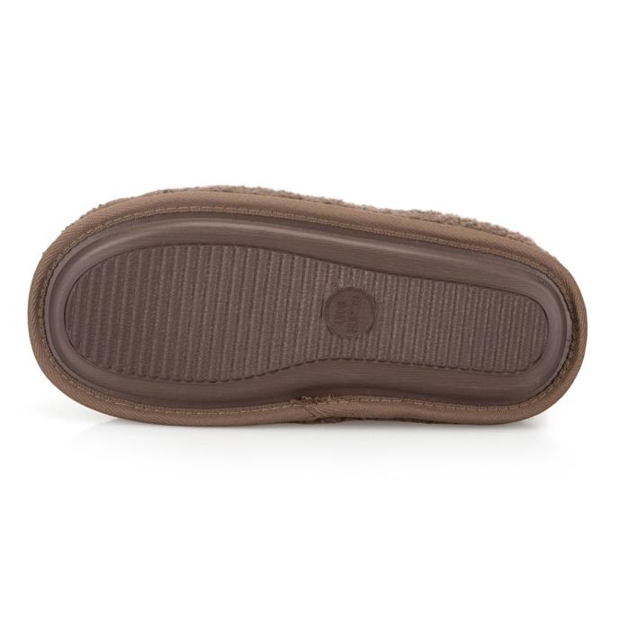 Isotoner® Ladies Borg Swept Back Mule Slipper Brown Extra Image 5